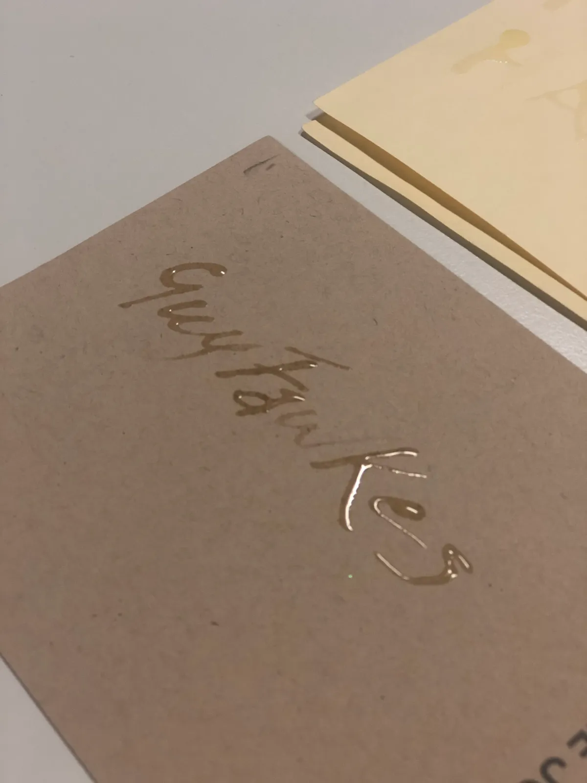 Photograph of "invisible ink" testing by the Layered Reality™ creative team